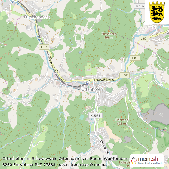 Ottenhfen im Schwarzwald Landstadt Lageplan